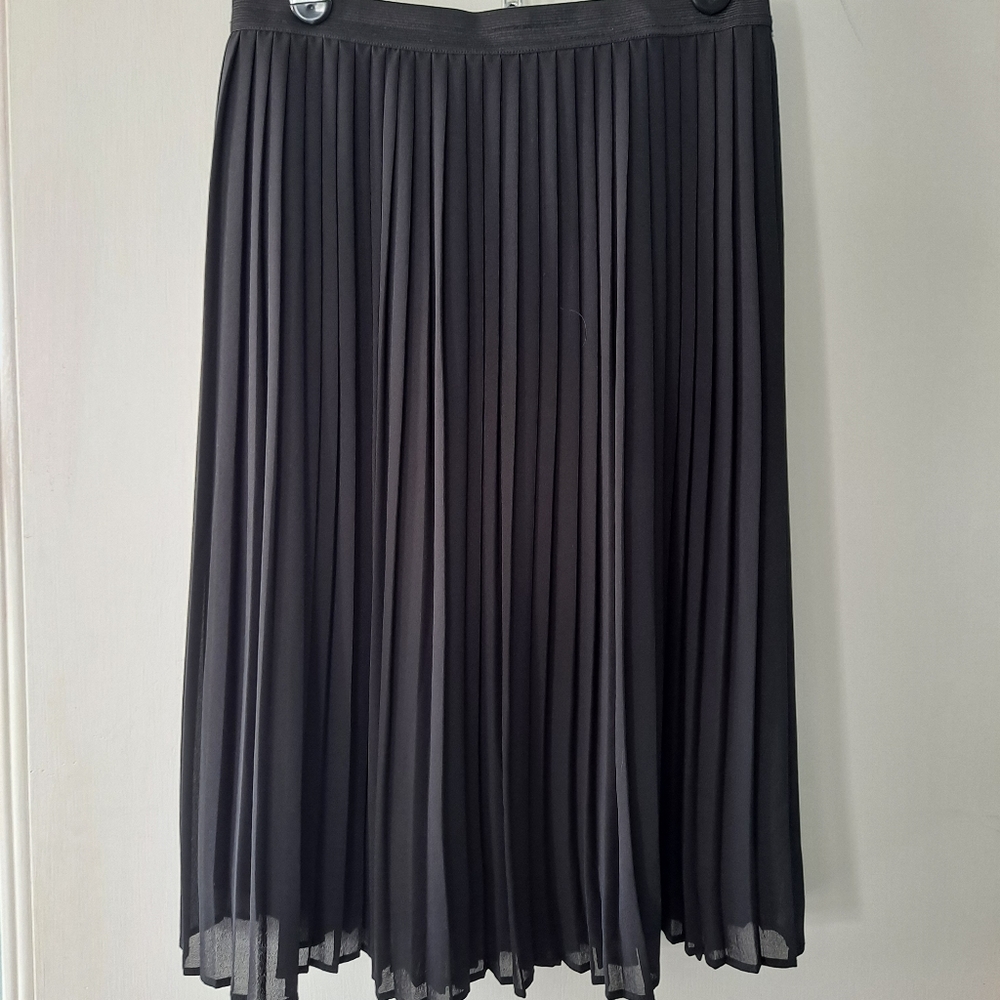 Black pleated chiffon skirt